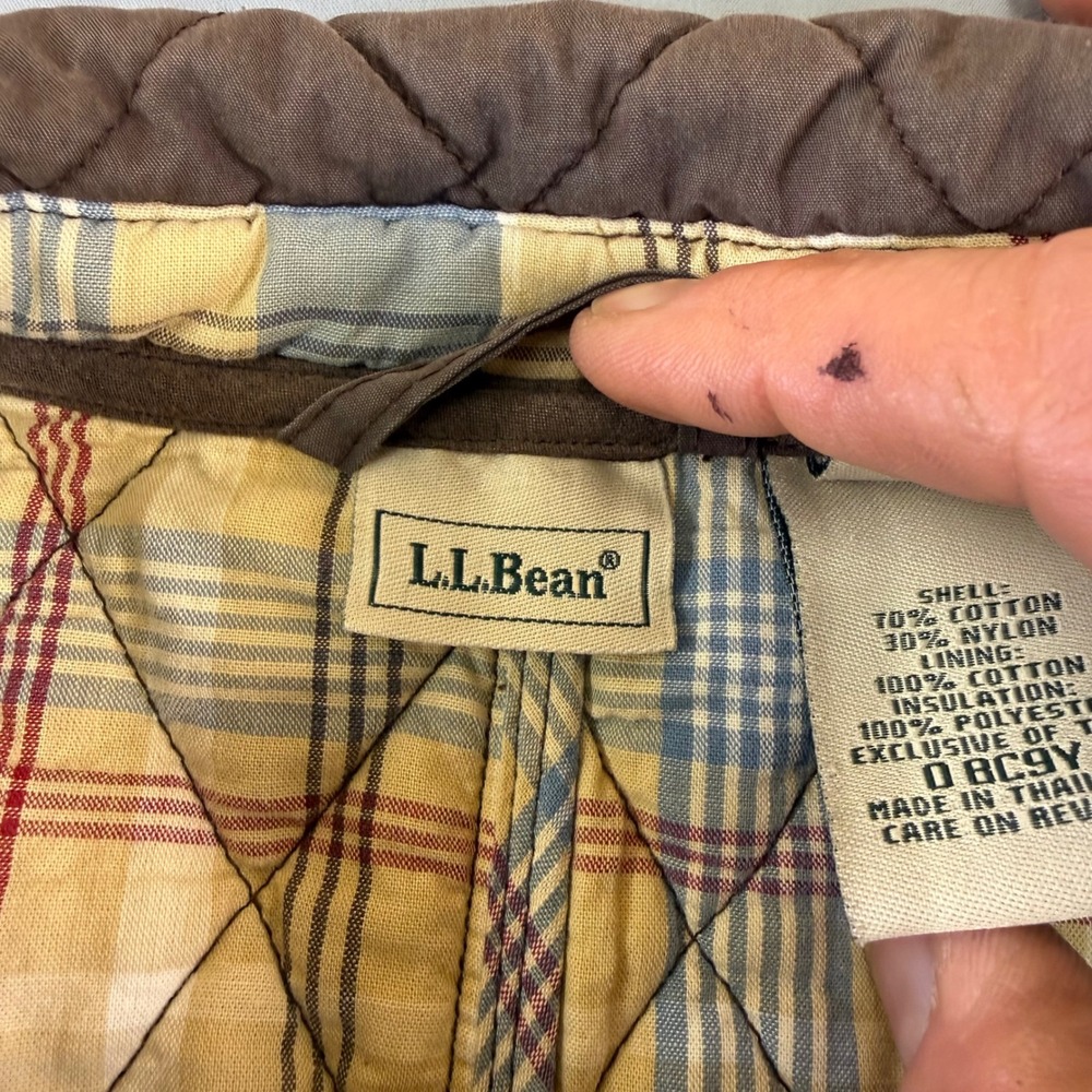 L.L. Bean Quilted Utility Jacket in Brown with Pink Accents - Picture 6 of 16